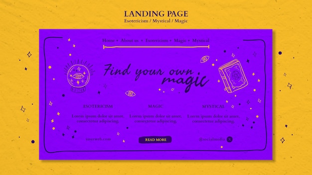 PSD esoterik-anzeige landingpage-vorlage