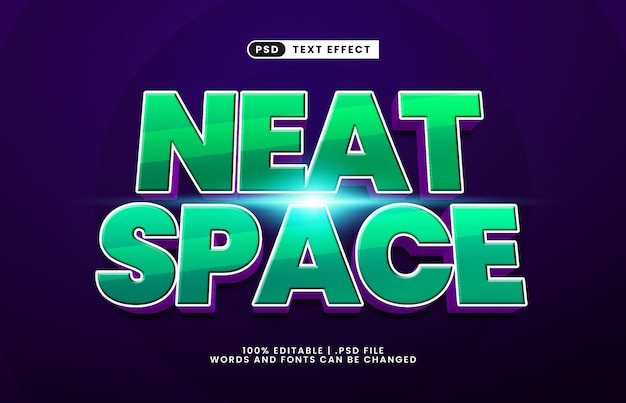 espace propre effet de texte modifiable avec un travail et un effet de texte simple