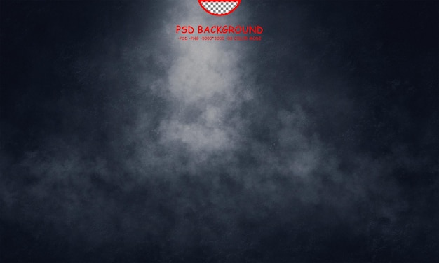 PSD l'espace vide de fumée du sol en béton à l'arrière-plan de texture grunge avec brouillard ou brume et effet d'éclairage