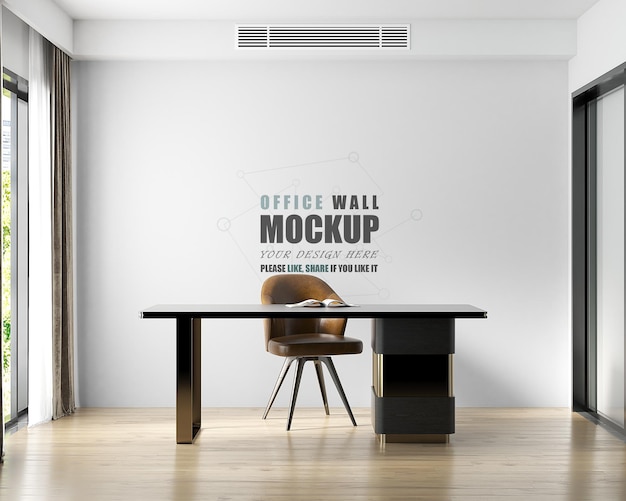 PSD el espacio de oficina está diseñado en un estilo moderno maqueta de pared