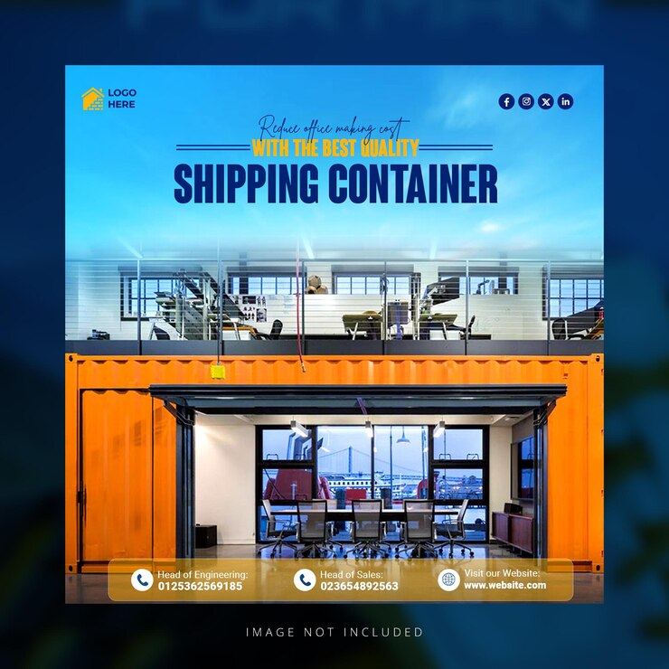 Espacio de oficinas para contenedores de transporte