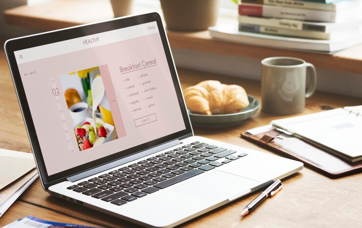 PSD espacio de trabajo con computadora