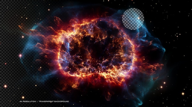PSD el espacio del universo cósmico en un fondo transparente