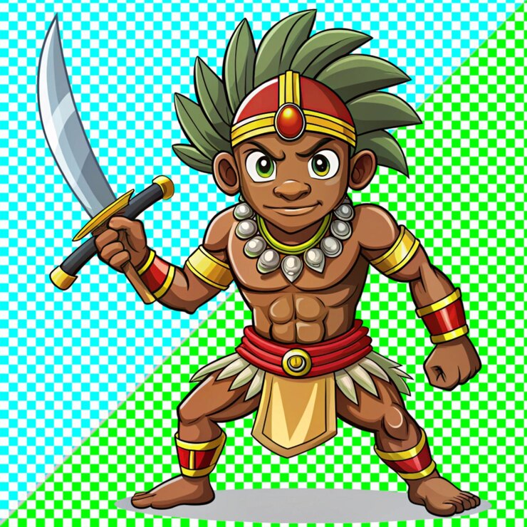PSD espada africana em fundo transparente