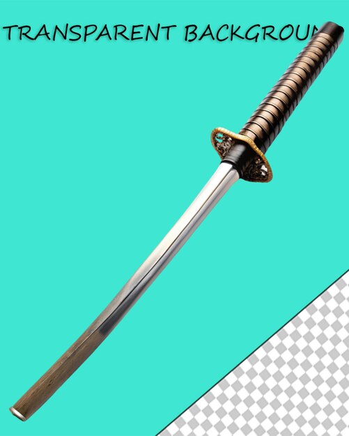 PSD espada larga sobre un fondo transparente ilustración de renderización 3d