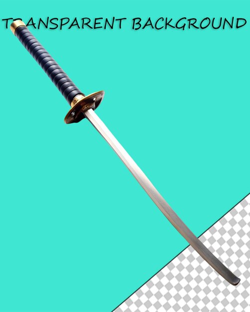 PSD espada larga sobre un fondo transparente ilustración de renderización 3d