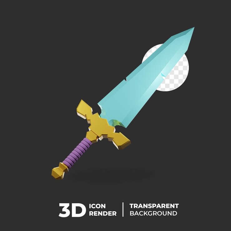 PSD espada pequeña del juego del icono 3d