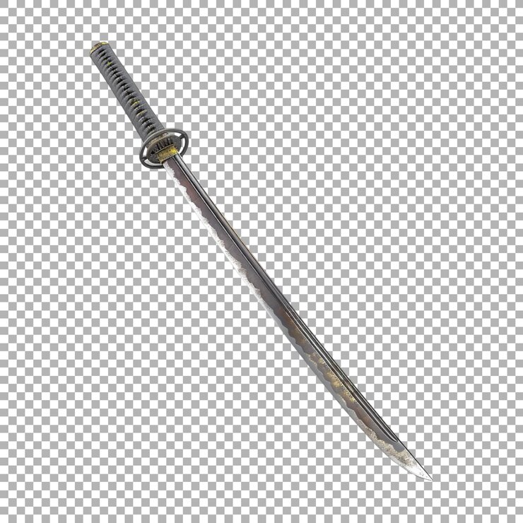 PSD la espada samurai japonesa katana en un fondo transparente generada por ai