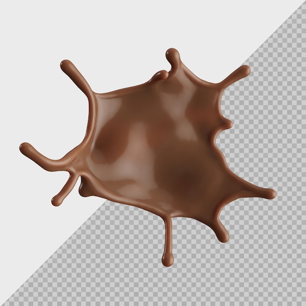 Espalheada de leite de chocolate 3D realista