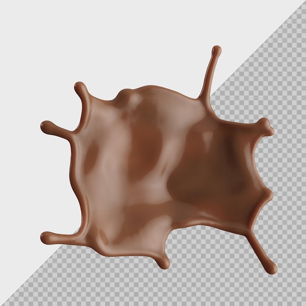 Espalheada de leite de chocolate 3D realista