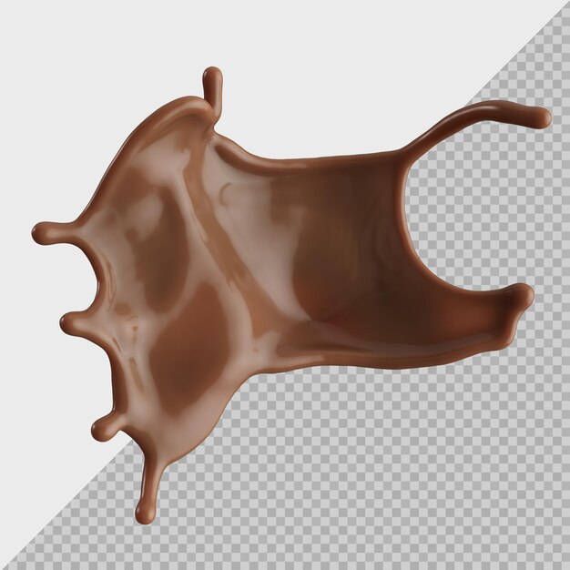 Espalheada de leite de chocolate 3D realista