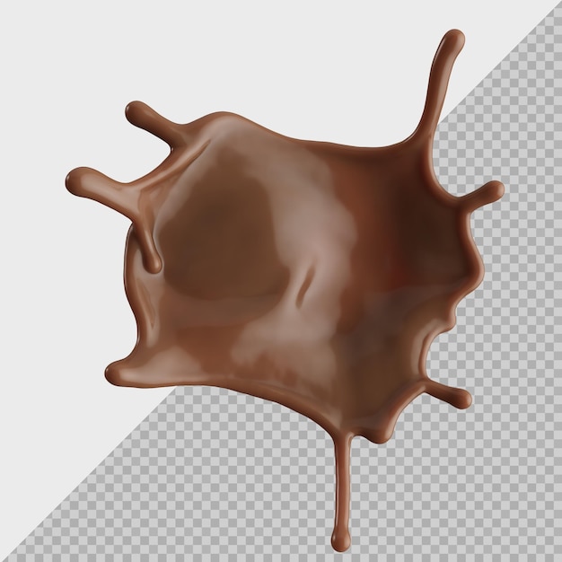 Espalheada de leite de chocolate 3D realista