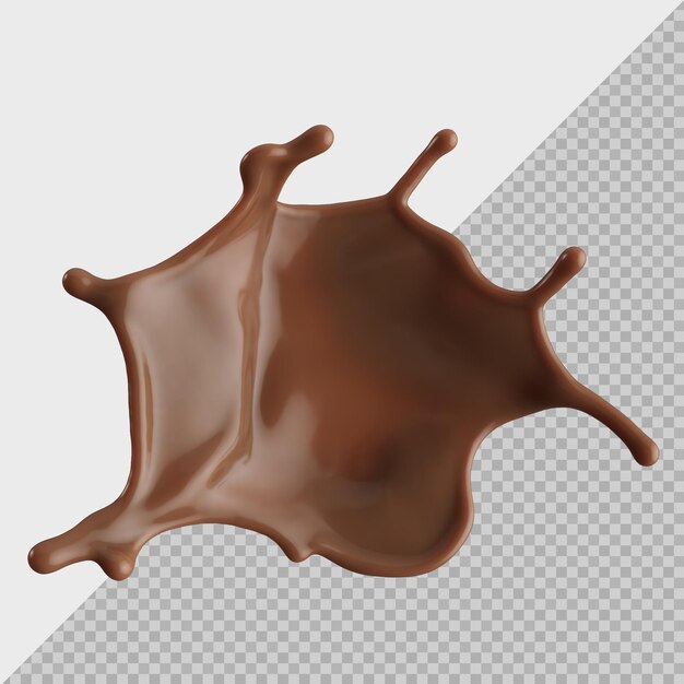 Espalheada de leite de chocolate 3D realista