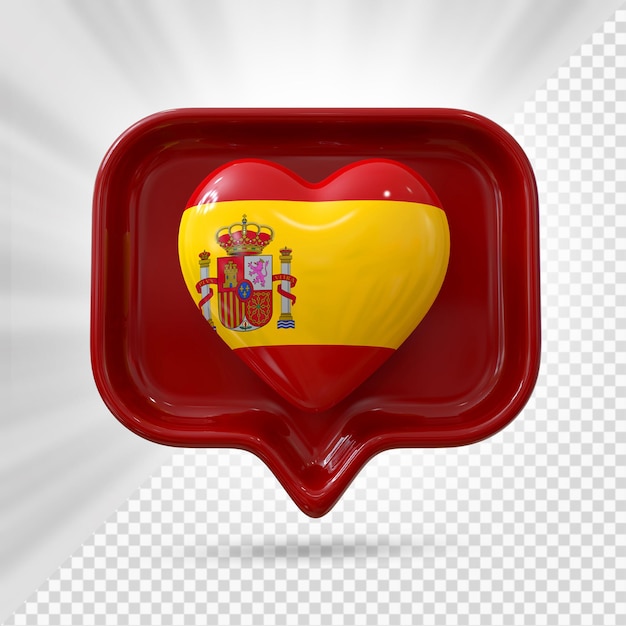 España corazón bandera 3d