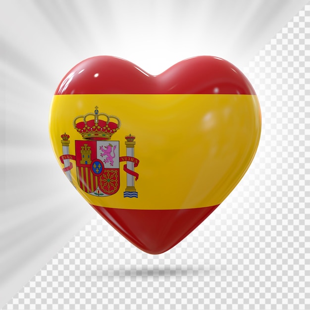 PSD españa corazón bandera 3d