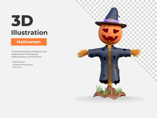 Espantalhos ilustração de ícone 3d de halloween