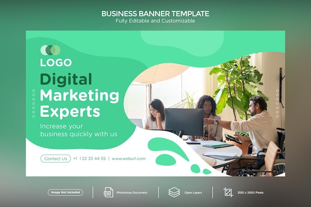 Especialistas em Marketing Digital Modelo de Design de Banner de Negócios
