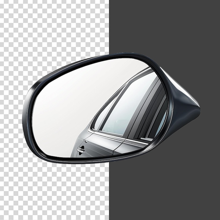 PSD espejo de coche realista png aislado sobre un fondo transparente