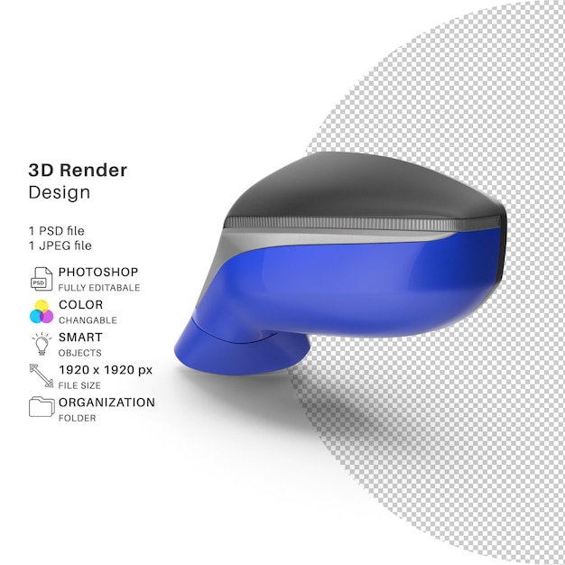 PSD espejo de coche realista