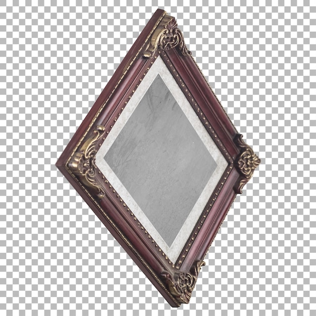 Un espejo decorativo en forma de diamante con detalles ornamentados adecuado para mejorar la estética del interior