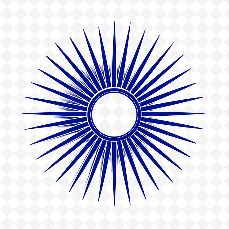 PSD espejo de pared decorativo con diseño de explosión solar en blanco y negro png diseños de ilustración plana de contorno