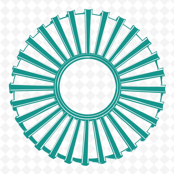 PSD espelho de parede decorativo com design sunburst preto e branco png desenhos de ilustração plana de contorno
