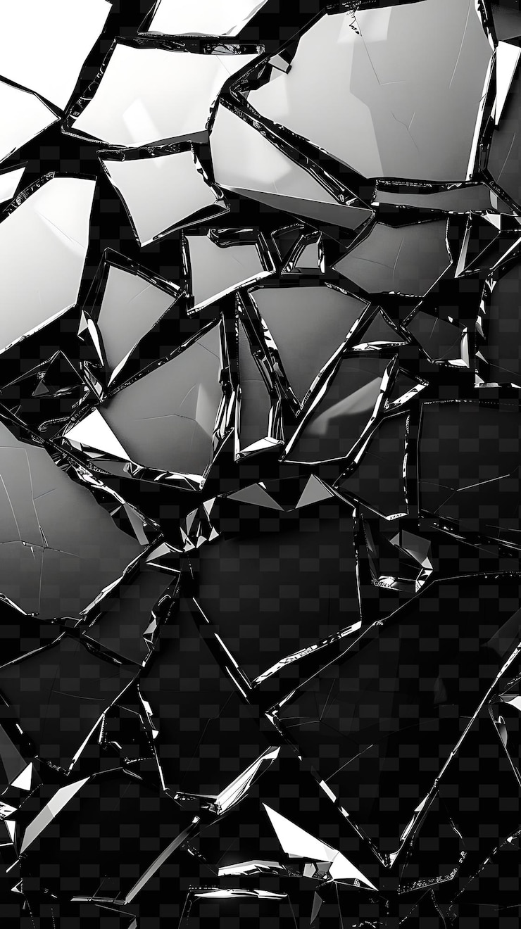 PSD espelhos luminosos quebrados dispostos em um espelho em mosaico colla y2k texture shape background decor art