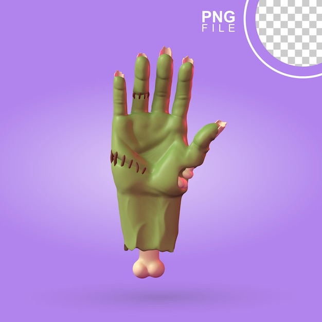 PSD espeluznante mano de zombie de halloween en 3d