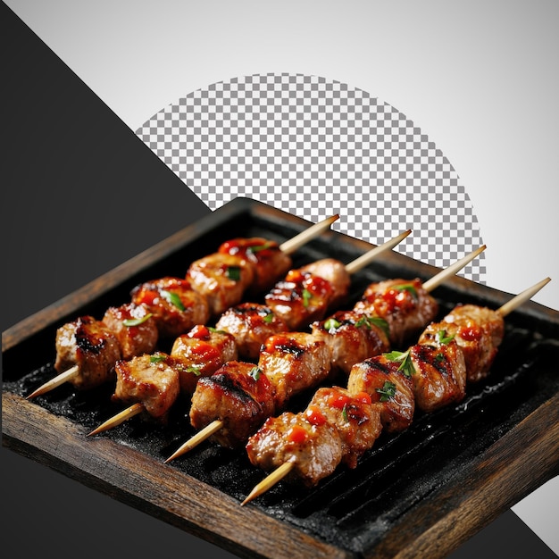 Espigas de kebab grelhadas com molho