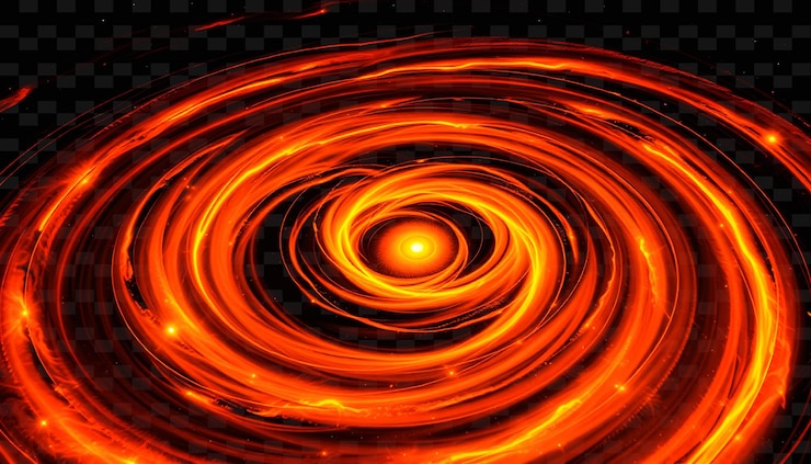 PSD una espiral de fuego y llamas