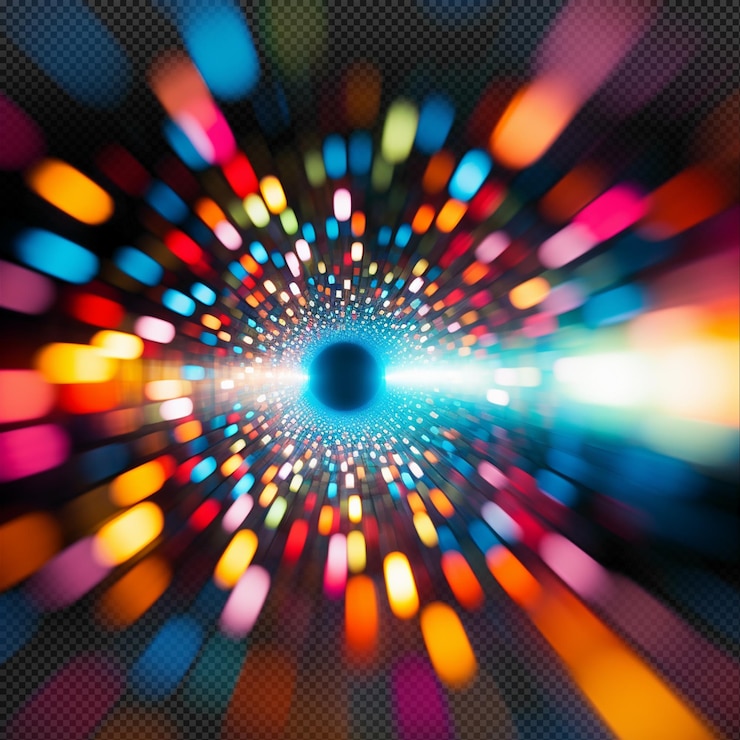 PSD espiral de luces de colores efecto bokeh