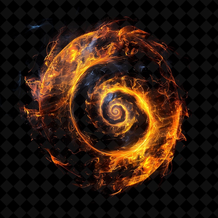 PSD una espiral que está en llamas con una espiral en ella