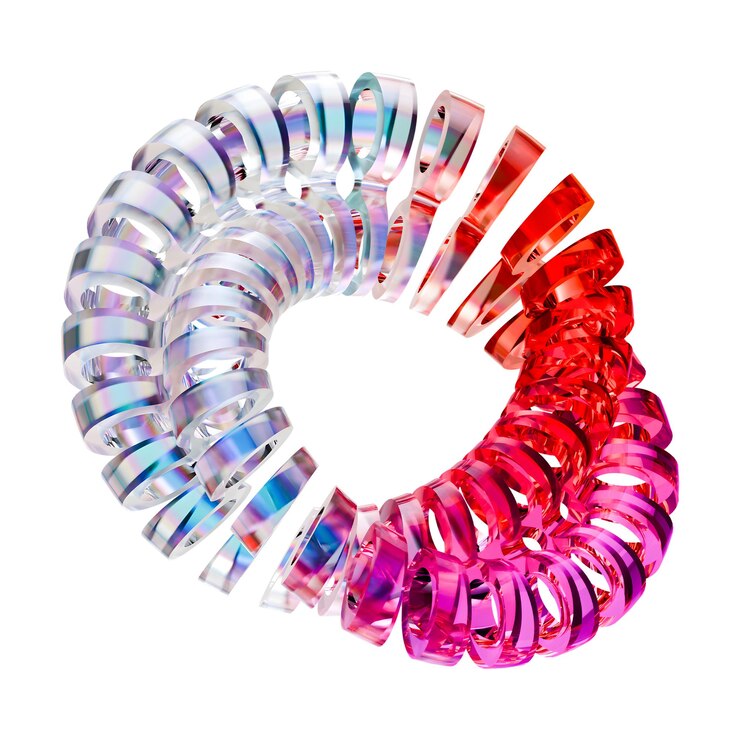 PSD espiral tridimensional iridescente