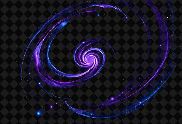 PSD las espirales giratorias galácticas mezclan con gracia el púrpura profundo y el azul brillante y2k inspirado the swirl of l