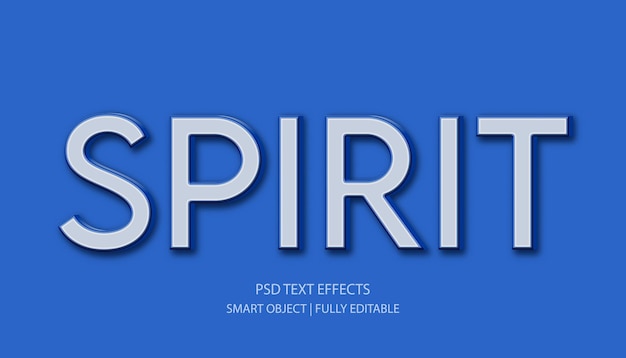 PSD espírito efeito de texto editável psd