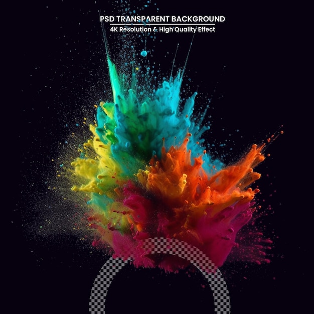 Esplosione di polvere colorata isolata su sfondo nero sfondo colorato astratto