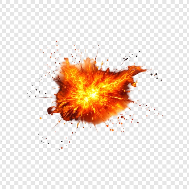 Esplosione fiammeggiante Esplosione intensa Inferno ardente Impatto dinamico Splashes Burst di energia Fir radiante