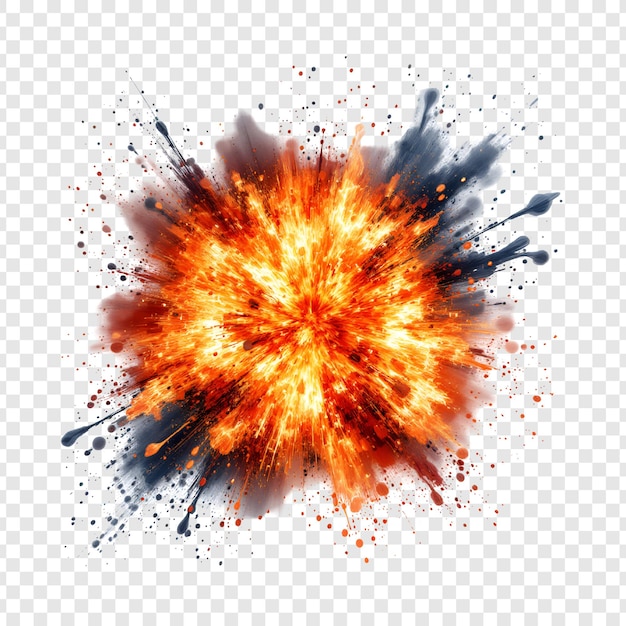 Esplosione fiammeggiante Esplosione intensa Inferno ardente Impatto dinamico Splashes Burst di energia Fir radiante