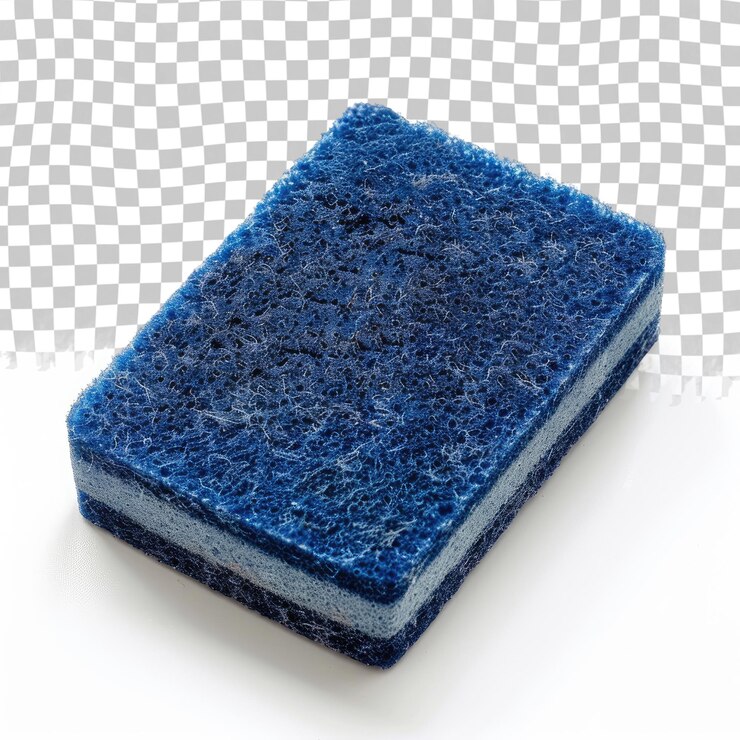 PSD una esponja azul con una esponja azul en ella