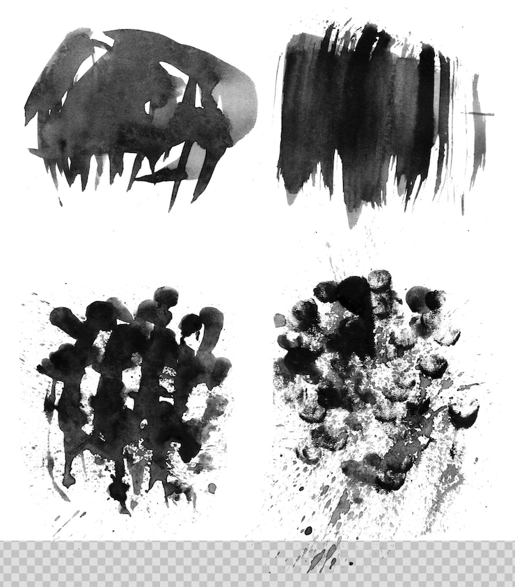 PSD esponja redonda pincel de artista delgado mix de fondo corto mix de fondo vectorial abstracto de alto detalle