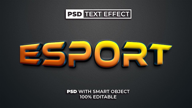 PSD esport-texteffekt-ausbuchtungsstil bearbeitbarer texteffekt