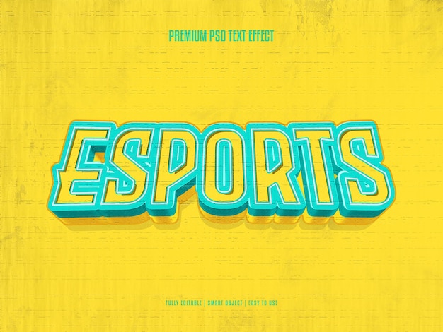 Esports efecto de texto premium totalmente editable