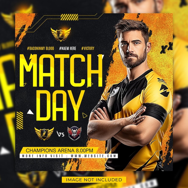 Esports-Match-Day-Gaming-Event-Social-Media- und Flyer-Vorlage