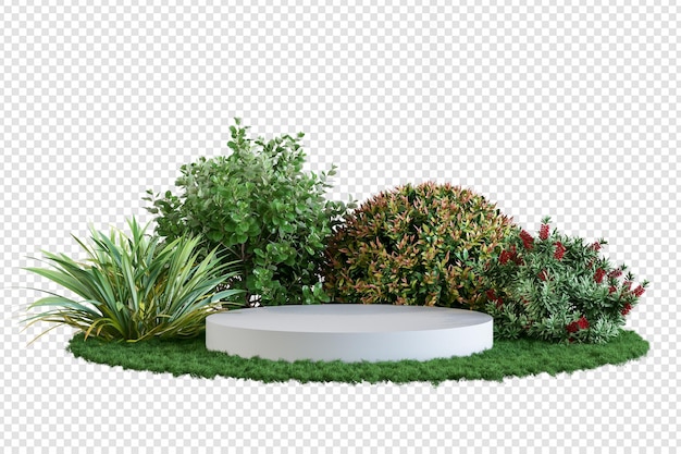 Espositore per prodotti decorato con piante