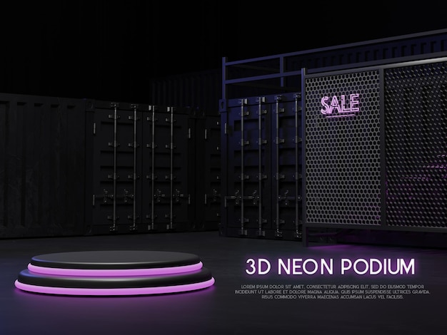 Esposizione della vetrina del podio di vendita della luce al neon 3D