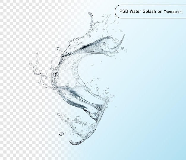 Espremimento de água azul PSD e PNG isolado em transparente