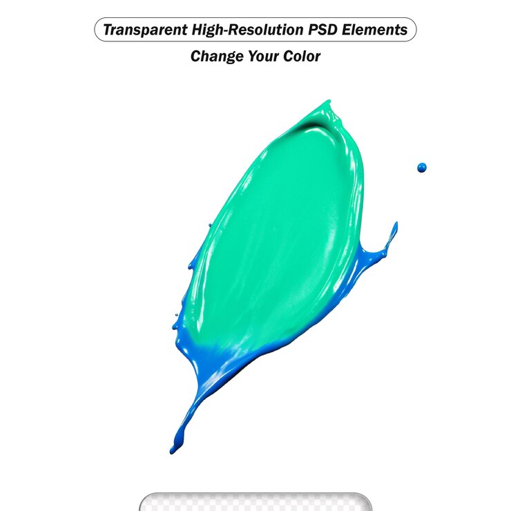 PSD espremimento de pintura turquesa psd isolado em fundo branco transparente