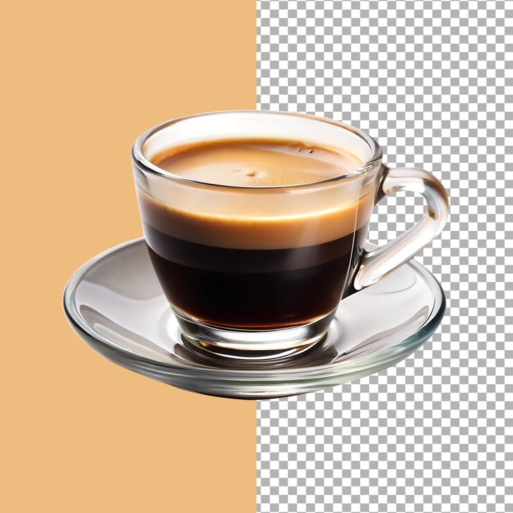 Espresso en una taza de vidrio