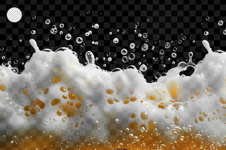 PSD espuma de cerveja branca isolada em fundo transparente png