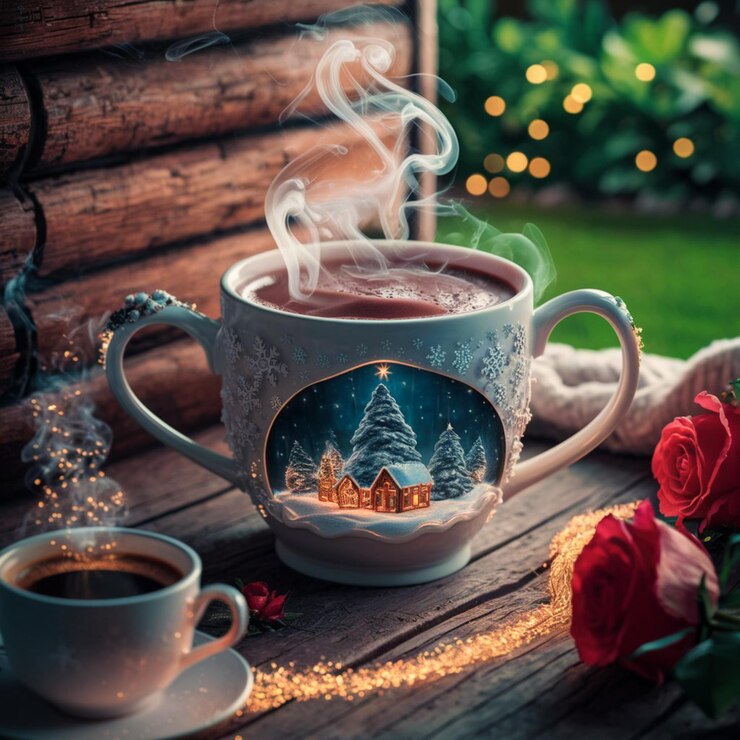 PSD la espuma y la textura de una taza de espresso recién elaborada